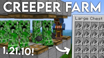 NEW UPDATED Minecraft 1.21.10 CREEPER FARM Tutorial | 3500 Gunpowder Per Hour