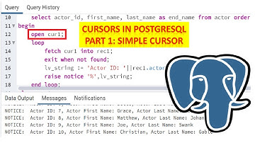 PostgreSQL Cursors || Cursors Available In PostgreSQL || Part 1 Simple Cursor || Knowledge 360