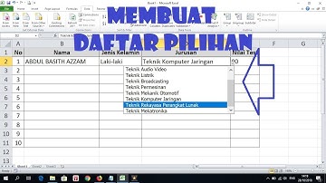 Cara Membuat Daftar Pilihan di Excel