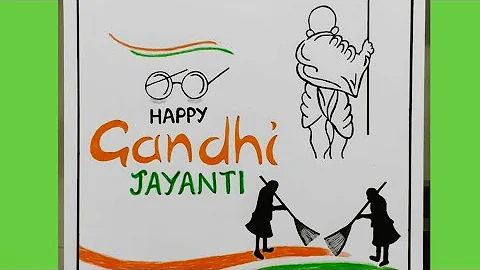 Gandhi Jayanti Drawing | Easy Gandhiji Drawing for Beginners Step by Step