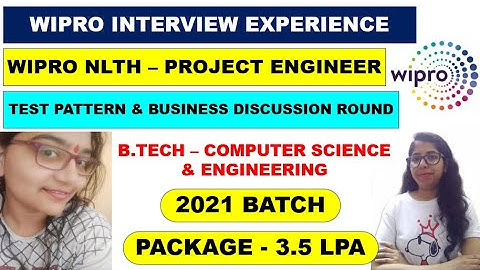 Wipro NLTH Interview Project Engineer - Test Pattern & Interview Question | 3.5 LPA | Wipro NLTH