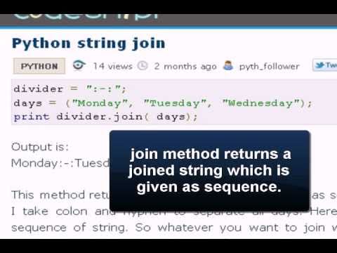 PYTHON Tutorial : Python string join - YouTube