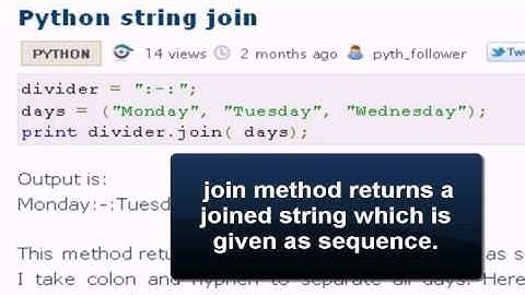 PYTHON Tutorial : Python string join