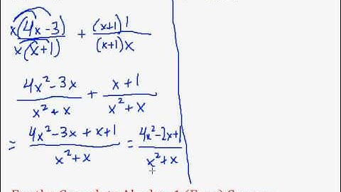 (Algebra 1) Rational Expressions - Addition/Subtraction Questions #5-6