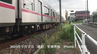 名鉄犬山線を走る名古屋市営の地下鉄電車　2020年９月９日撮影