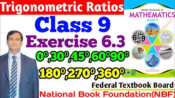 Trigonometric Ratios of 30,45,60 & Quadrantal angle of 0,90,180,270,360 Class 9 New Book 2024