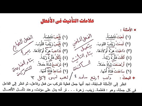 النحو الواضح 37 علامات التأنيث في الأفعال