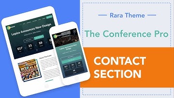 Step 19: How to add Contact Section | The Conference Pro WordPress Theme