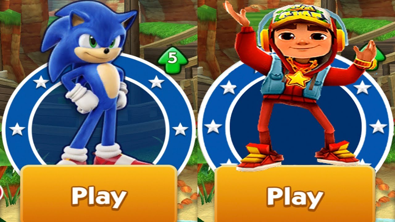 Sonic Dash vs Subway Surfers All Characters Unlocked Sonic the