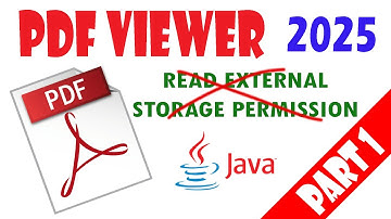 PDF Viewer, Part-1, Android Studio Java 2025, No User Permission Needed for Read External Storage