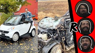I destroy a brand new smart car in 3 minutes flat - @whistlindiesel | RENEGADES REACT TO