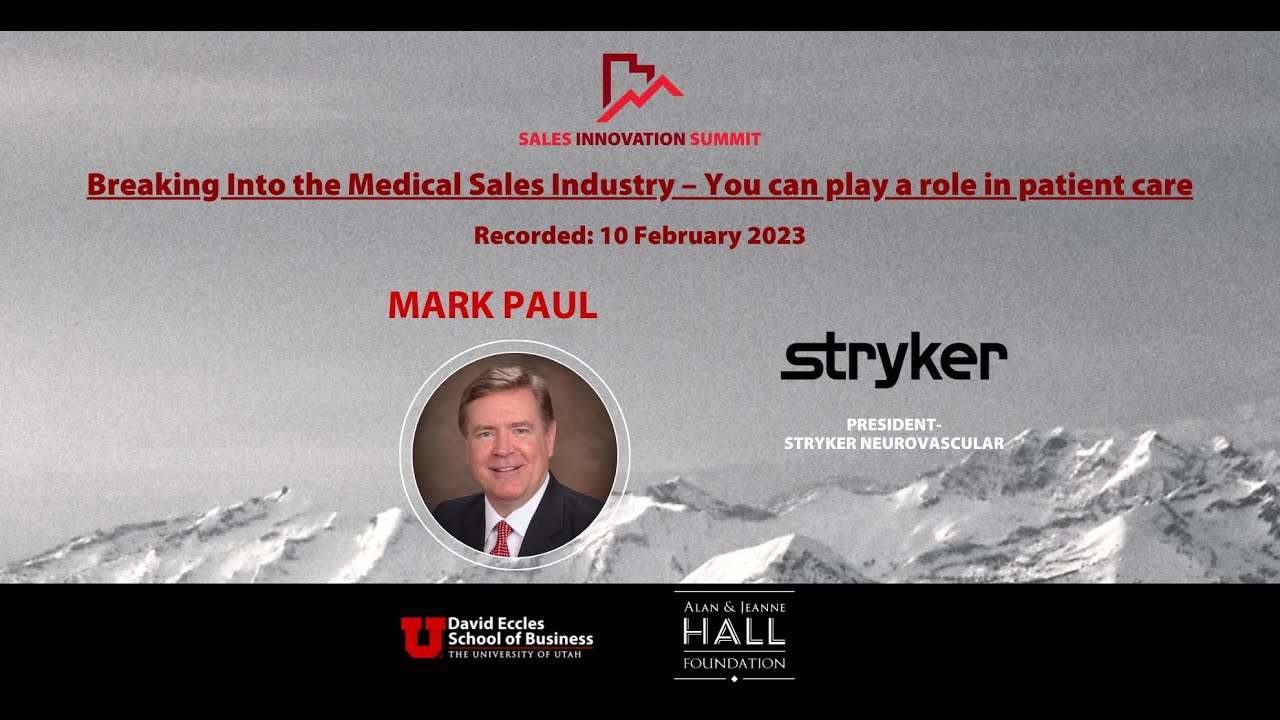 Breaking Into the Medical Sales Industry - Mark Paul - YouTube