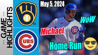 Brewers vs Chicago Cubs [Highlights] | May 5, 2024 | What an effort by Michael Busch! 👏