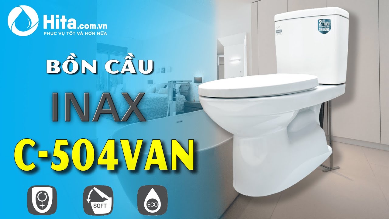 Bồn cầu 2 khối INAX C-504VAN (C504VAN) nắp đóng êm
