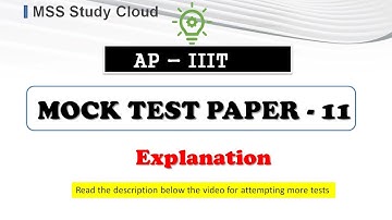 AP IIIT - MOCK TEST - 11 - MSS StudyCloud