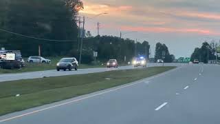 3 Harnett County Sheriff’s Office deputies Responding Code 3 fast to a call