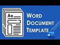How to Save a Word Document as a Template Word Tutorial