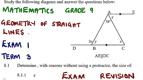 Mathematics Grade 9 Geometry of Straight Lines Exam 1 Term 3 @mathszoneafricanmotives @mathwithlightone