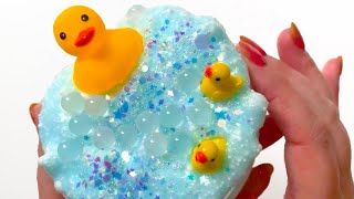 Mixing Blue and White Rubber Duck Bath time Slime | Oddly Satisfying Slime Video ASMR