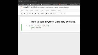 || Sort Value Dictionary In Python || Python Tips and Tricks ||