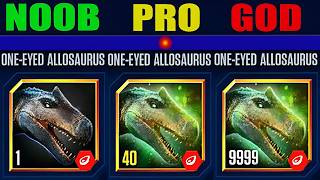 ONE-EYED ALLOSAURUS NOOB & PRO & GOD SALAMANDER 16 | JURASSIC WORLD THE GAME screenshot 2