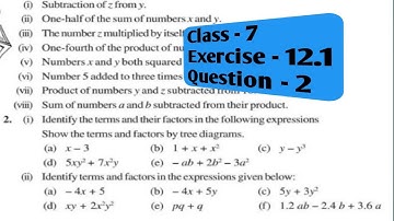Class - 7, Q 2 - Ex 12.1 - Algebraic Expressions - Chapter 12 - NCERT Maths
