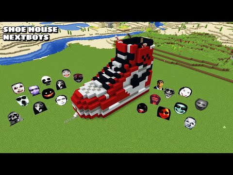 SURVIVAL SHOES HOUSE WITH 100 NEXTBOTS in Minecraft - Gameplay - Coffin Meme