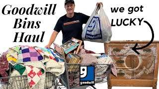 We got Lucky! - Goodwill Bins Thrift with me Reselling Antique Dresser Makeover From Estate Sale