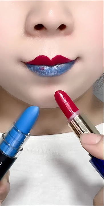 Red❤️ VS Blue💙 Lipstick, Lips Hacks😍😲