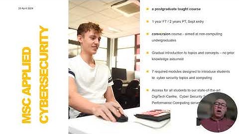 MSc Applied Cyber Security Information Video — Postgraduate Information Week 2025