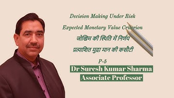 जोखिम की स्थिति में निर्णय # Decision Making Under Risk# Decision Theory  EMV# Part-5#M.Com/B.Com/CA