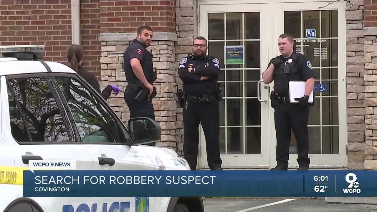 Covington police search for suspect in Fifth Third Bank robbery - YouTube