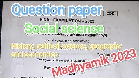 TBSE Madhyamik question paper ll SOCIAL SCIENCE ll 2023 ll TBSE & VIDYAJYOTI