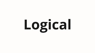 Logical 발음하는 법