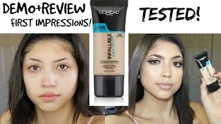 NEW L'OREAL INFALLIBLE PRO GLOW FOUNDATION | Review, Demo, First impressions