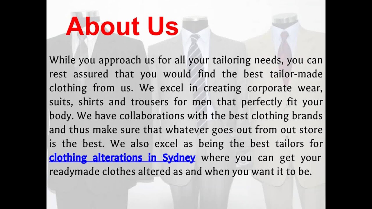 Suiting and Other Clothing Alterations in Sydney