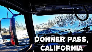 POV driving over the Donner Pass at Trukee, CA. A winter tale. Happy Holydays!