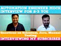 Automation Engineer Mock Interview for 2-3 YOE | SDET Mock Interview | Selenium Java Manual Testing