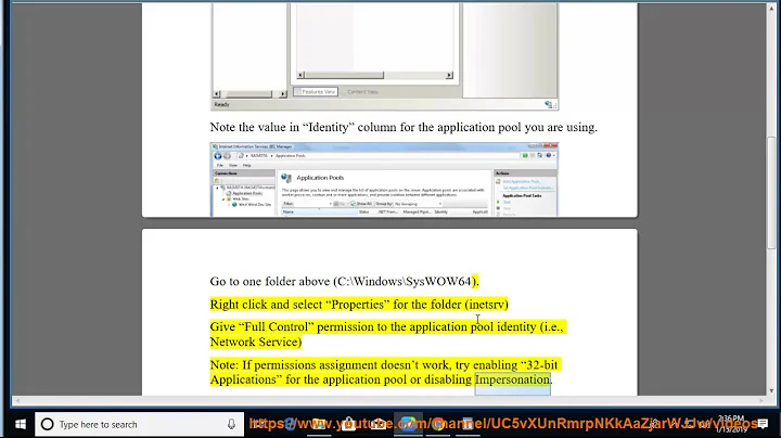 Fix Access to the path inetsrv is denied when accessing IIS database/server