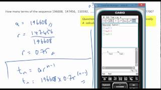 S S 1.9 (Geometric Series - sum of series problems Classpad 400)