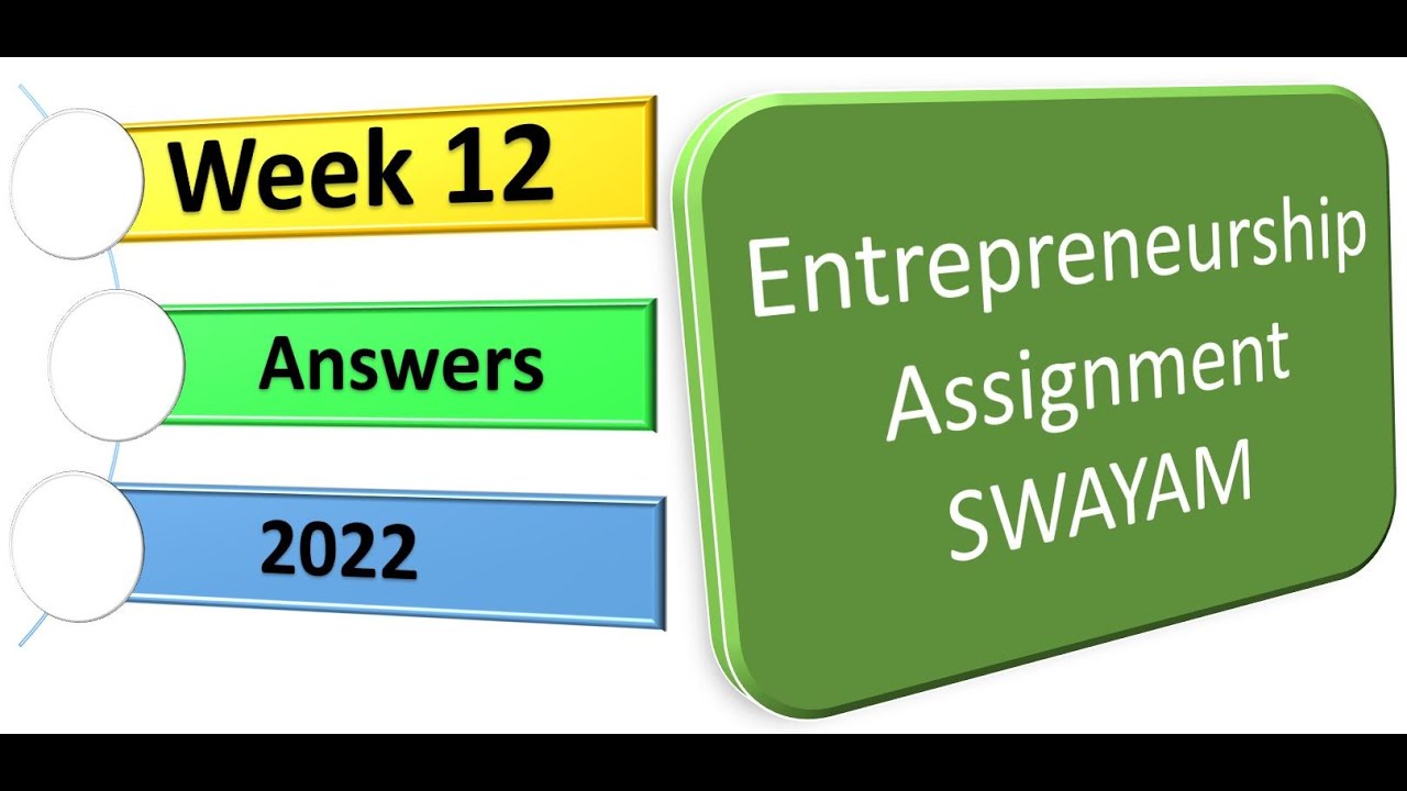 SWAYAM NPTEL Entrepreneurship Week 12 Assignment 12 Answers for October ...