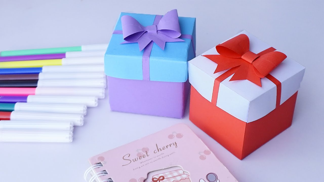 How To Make DIY Gift Box | Easy Paper Craft Ideas For School | Paper ...