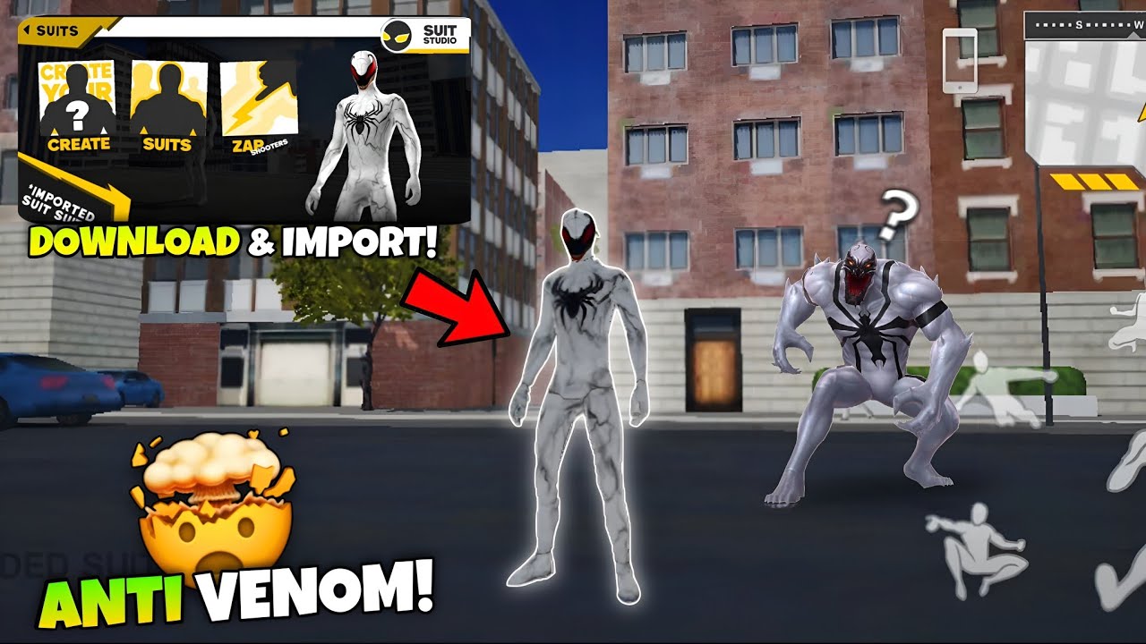 I made Anti Venom Suit in Spider Fuser Game😱 | Custom Skins🔥