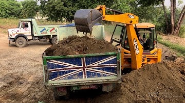 Loading Soil Video - JCB 3DX Machine Loading Two Truck Dump