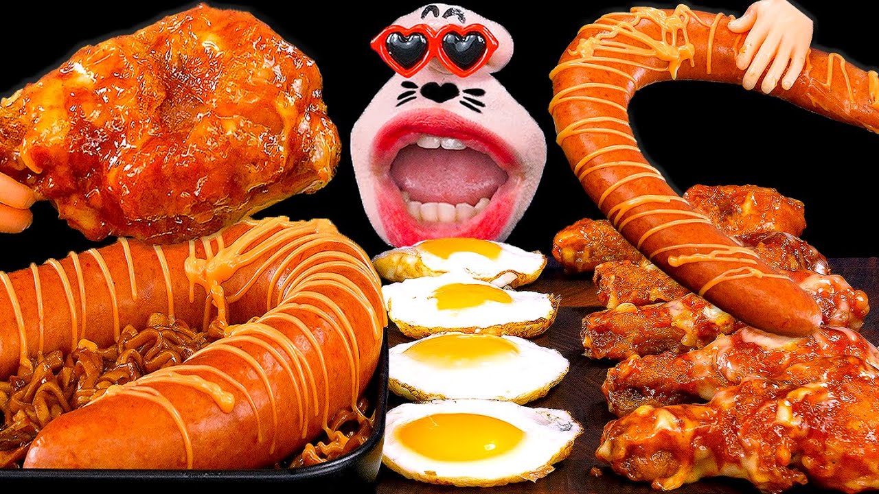 Курица с приправами высшего качества, лапша с черной фасолью Кильбаса, жареное яйцо!