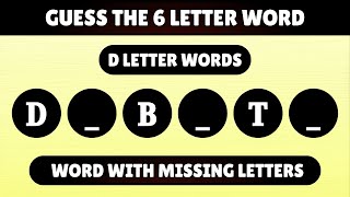 Guess the 6 Letter Word - Start with D | Word Challenge | Puzzle World Sunita
