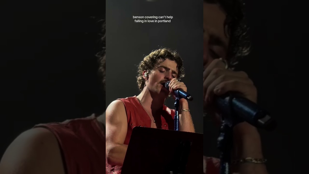 Benson Boone covering 'can't help falling in love' by Elvis Presley in Portland Oregon last night!