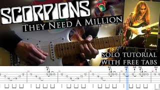 Scorpions - They Need A Million both guitar solos lesson (with tablatures and backing tracks)