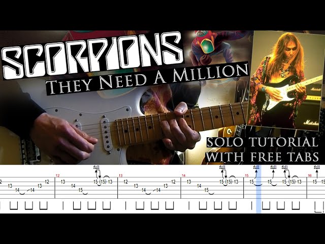 Scorpions - They Need A Million both guitar solos lesson (with