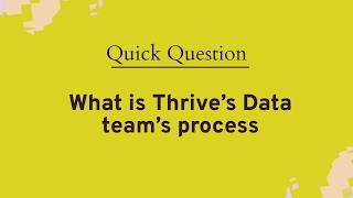 How Thrive's data team onboards and works with clients